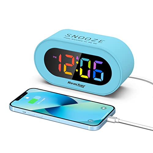 REACHER Kids Alarm Clock USB Charger, 0-100% Dimmer,