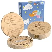 LumeeStar Zahndose Milchzähne mit Namen zum Aufstellen Zahnbox für Milchzähne Mädchen mit Display Funktion Erinnerungsbox Baby Geschenke zur Geburt Zahndose Milchzähne Mädchen, Beige