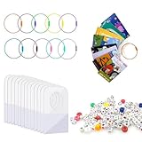 Yamobi Kartenhalter für Yoto-Kartenhalter, Ringe und Laschen,50 Stück Yoto Player Card Holder mit 10 Schlaufen,200PCS DIY PerlenReisetasche für Kinder mit Yoto-Zubehör, Kartenhalter