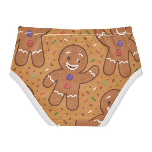 Gingerbread Man Elastic Waistband Girls' Panties Toddler Cotton Underwear for Girls in Sizes 2T,3T, 4T, 5T, 6Y and 8Y2