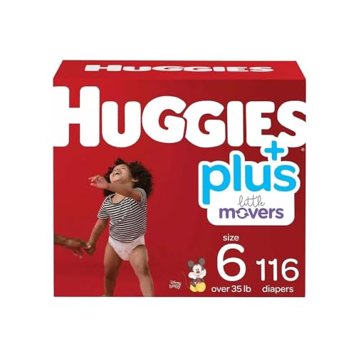 Image of Huggies Plus Diapers, Size 6 (35+ Pounds), 116 Count