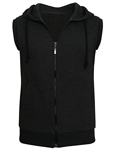 BCPOLO Men's Casual Zip-Hoodie Vest Cotton Sleeveless Zip up Hoodie Vest2