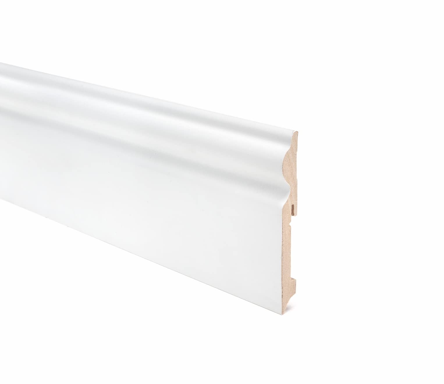 CONF. 10 PZ BATTISCOPA DUCALE MDF BIANCO VERNICIABILE VARIE MISURE (15X82X2400MM)