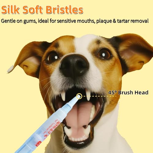 LULAFAYA Caneta de escova de dentes para animais de estimação, caneta completa de limpeza de dentes