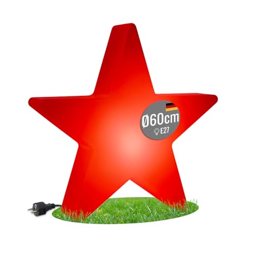8 seasons design LED Weihnachtsstern 60cm Shining Star (Rot), E27, warmweißes Licht, wetterfest, LED Stern für außen (Garten, Terrasse, Balkon) und innen – winterfest – Weihnachtsbeleuchtung outdoor