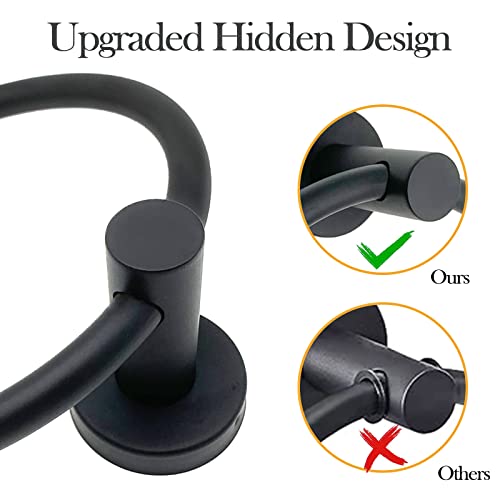 Towel Ring For Bathroom Matte Black Towel Ring Wall Mounted Hand Towel Rack Hangers Hand Towel Ring #TOP1