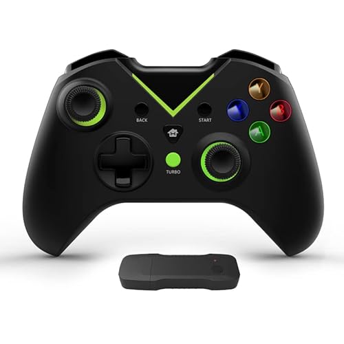 Gina Joyfurno Wireless Controller Compatible With Xbox Series S/X/, One S/X/360/Pc/Windows 7/8/10/11, Built-In Dual Vibration With 2.4Ghz Connection, Usb Charging, Led Backlight (Black-Dark Green) #TOP8