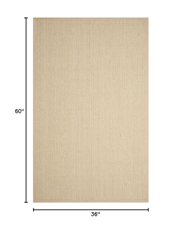 Tapete decorativo 3x5 natural fibra beige sisal y lana miniatura 2