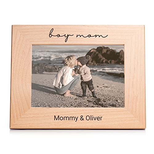 Lifetime Creations Personalized Boy Mom Picture Frame: Engraved Custom Photo Frame (5" x 7" Landscape), New Mom Gift, Mother's Day Present from Sons