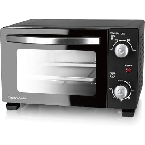 Melchioni Family | Four Électrique Modèle DEVIL 11 avec Capacité de 11 litres, Température réglable jusqu’à 230 °C, Minuterie 30 minutes, Couleur Noir, Noire