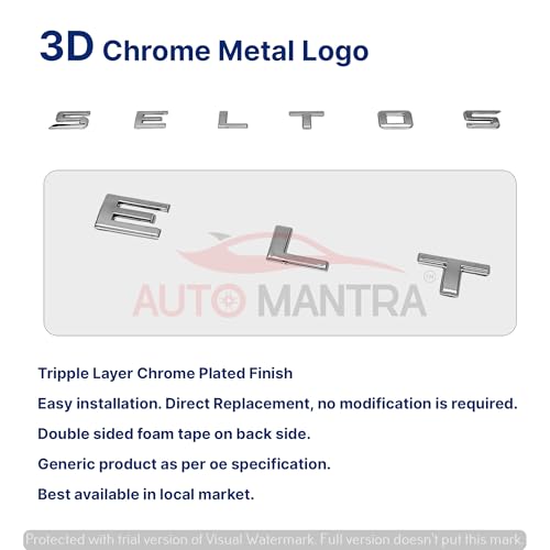 Image of Seltos Self Adhesive | Metal Sticker Logo Badge 3D Emblem Car Sticker