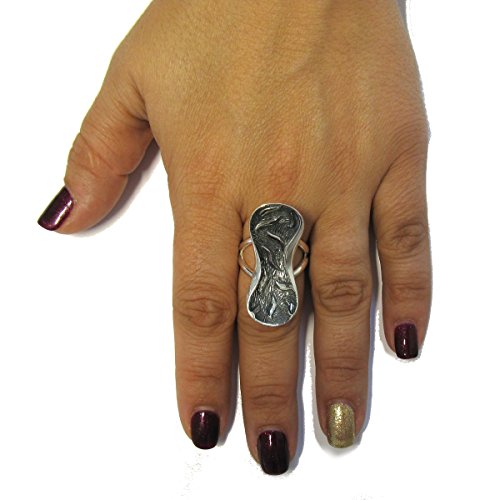 Bague en argent massif 925 avec taille ajustable modèle R001296