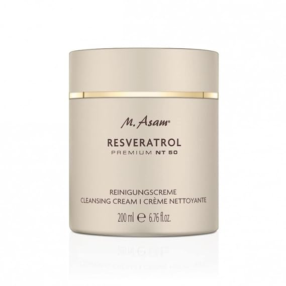 M. Asam Resveratrol Premium NT50 Cleansing Cream Anti-Aging Facial Cleanser frees the skin from impurities & refreshes stressed, face wash for tired skin for a youthful glow, facial care, 6.76 Fl Oz