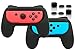 Produktbild FYOUNG Griffe Zubehör für Joy Con Controller Halterung für Switch & Switch OLED mit Joystick Kappen, Gummierte Comfort Grip für JoyCon mit 3 Paar Daumengriffen - Schwarz