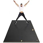 GXMMAT Large Exercise Mat 6'x4'/6'x5'/6'x6'(7mm), Thick Workout Mats for Home Gym Flooring, Extra Wide Non-Slip Durable Cardio Mat, Shoe Friendly, Perfect for Plyo, MMA, Jump Rope, Weights, Fitness