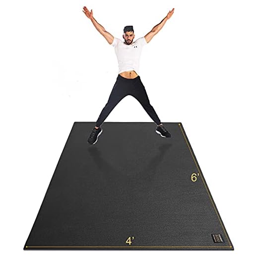 Gxmmat Large Exercise Mat 6'x4'x7mm, Thick Workout Mats for Home Gym Flooring, Extra Wide Non-Slip Durable Cardio Mat, High Density, Shoe Friendly, Perfect for Plyo, MMA, Jump Rope, Stretch, Fitness