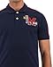 La Martina WMP303 Men's Polo Shirt Short Sleeve Collar with Buttons LM Logo on Chest, blue, L