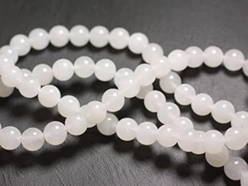 Jade blanc translucide 12mm perles LKBEADS pour création de bijoux