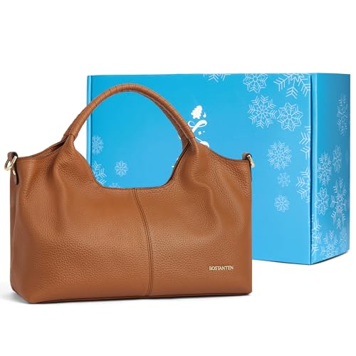 Image of BOSTANTEN Genuine Leather Purses for Women Designer Handbags Crossbody Shoulder Bags Top Handle Satchel with Adjustable Strap