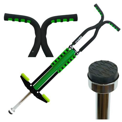 Merkan Pogo Stick, Jump Stick, Springstange, Kindermuster, Softschaum, bis 70kg (Grün)