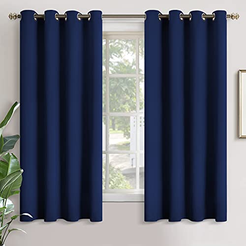 Image of YoungsTex Navy Blackout Curtains 63 Inch Length for Kids Bedroom Thermal Insulated with Grommet Room Darkening Window Drapes for Living Room, 2 Panels, 52 x 63 Inch