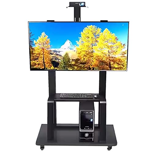 Soporte móvil para TV negro para pantallas de 55 a 75 pulgadas miniatura 1