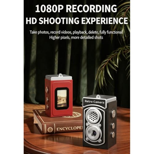 Cámara digital 1080P de aspecto retro y pantalla de 0.96 pulgadas para viajes 4