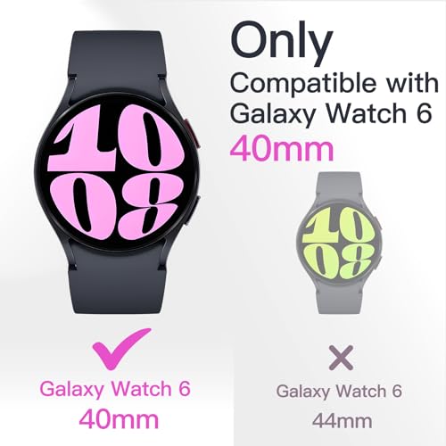 Image of JETech Cover Case with Screen Protector for Samsung Galaxy Watch 6 40mm, Overall Protective Cover, Built-in Tempered Glass Film High Sensitivity, 2 Pack (Black)