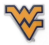 West Virginia University WVU Mountaineers Premier Metal Auto Emblem (Old Gold w/Blue)