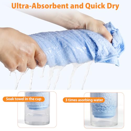 Image of Baby Bath Towel,Ultra Soft Hooded Baby Towel,Toddler Bath Towels with Animal Design,Absorbent Baby Hooded Towel Shower Gifts for Baby Boys Girls,31.5x31.5 inch(Blue Puppy) (Blue Puppy)