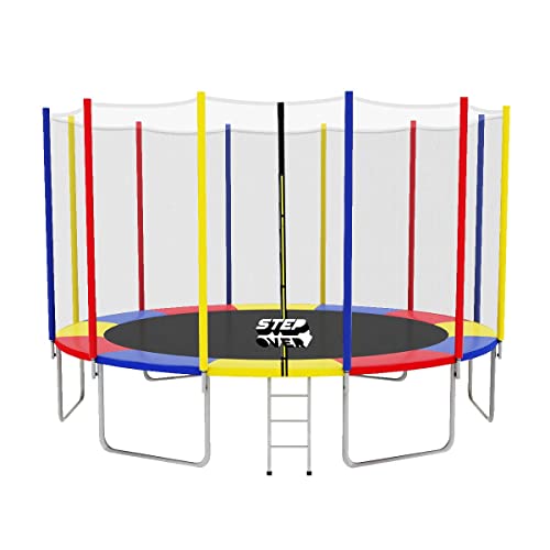 Image of STEP OVER 6FT,8FT,10FT,12FT, 14FT, 16FT Trampoline (16 FEET) for Kids /Adults || Indoor /Outdoor (Supports Upto 360 kgs)||Enclosure net and Poles Safety Pad Ladder Jumping Mat||Heavy Duty||2026 Edition