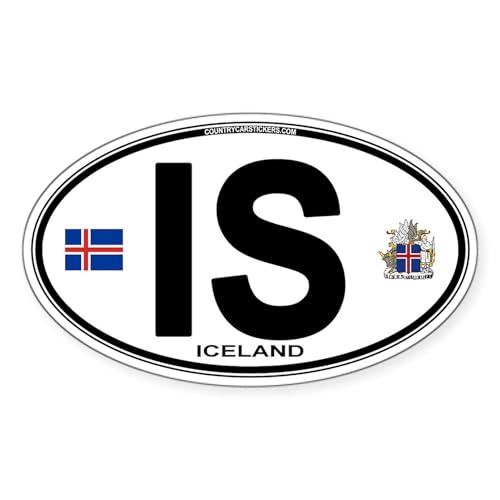 CafePress Iceland Euro Oval Oval Bumper Sticker Car Decal