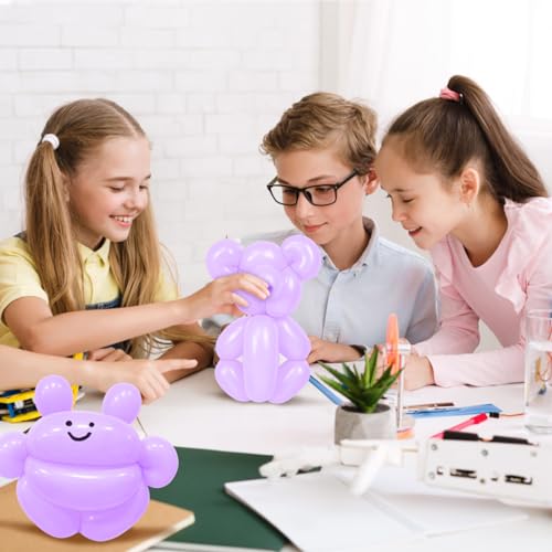 Image of 100Pcs Pastel Purple 260 Balloons, Long Balloon for Tying Balloon Arch, Long Skinny Balloons for Twisting Ballons Animal balloons Birthday Party Wedding Festival Decorations
