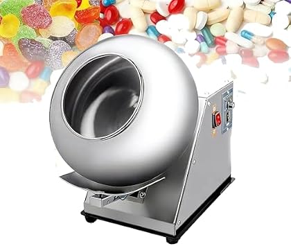 Sugar Coating Machine, Small Commercial Coating Machine, Peanut Nut Coatings Machines Stainless Steel Peanut Colorers | Easy to Use for Food Industries and Pharmaceutical