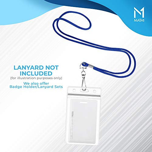 Mata1-Usa Extra-Thick Vertical Id Name Badge Holder (Clear, 2.25X3.5 Inch, 10 Pack), Plastic Nametag Card Holders With Zipper #TOP4