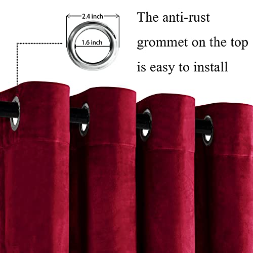 JIUZHEN Velvet Curtain Christmas Living Room Velvet Curtain Christmas Decoration Curtains with Eyelets Set of 2 Curtains Bedroom Curtain Cold Protection Velvet Soundproofing Curtains - Image 2
