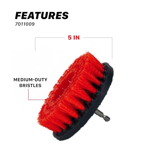 Image of Maxshine 2 inch, 4 inch, & 5 inch M8 Medium-Duty Upholstery Carpet Brush with Drill Attachment Set - Power Scrubber Attachment for Car Detailing - Removes Grime, Stains & Spots from Fabric, Seats & Carpets