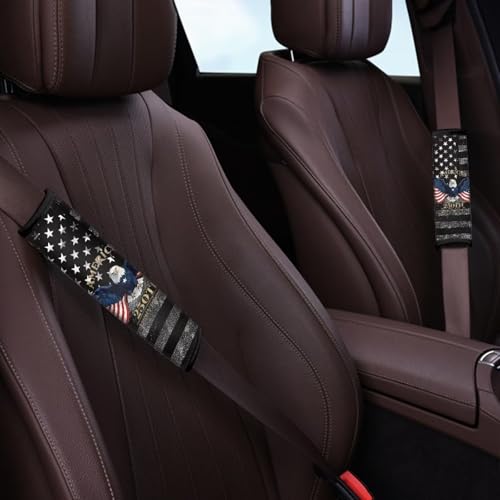 Image of AFPANQZ 2 Pack Car Seat Belt Covers for Adults Safety Seatbelt Pad Cushion Eagle 250 Years Universal for Most Car Laptop Backpack Luggage Bag Straps Pads