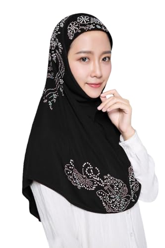SIQITECHNO Elegant Hijab for Women Muslim Turban Scarf Islamic Headscarf Muslimah Turban Arabian Headwear Eid Scarf Shawl