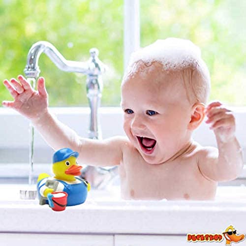 Anatra Da Bagno Con Cigolio E Portachiavi – Set Regalo Duckshop, 8,5 Cm, Vinile, Giocattolo Per Bambini E Collezionisti - 4