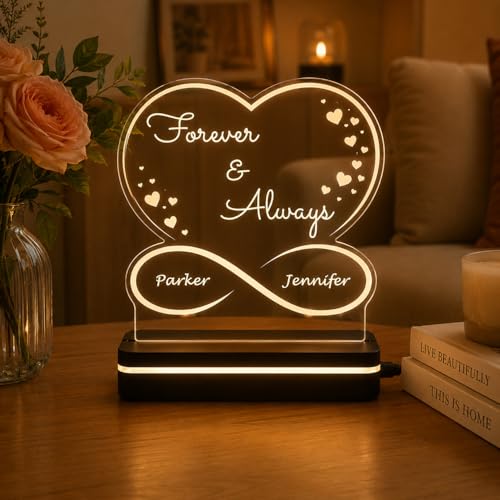 Image of Customized Photo Plaque | Personalized Printed Frame Acrylic Tabletop (Forever & Always)