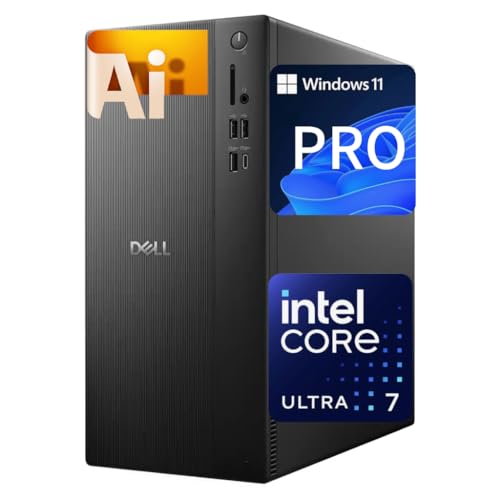 Image of Dell Secure & Productive Business Tower Desktop, Intel 20-Core Ultra 7 265, 32GB DDR5 RAM, 1TB Storage(512GB SSD & 500GB External), HDMI, DP, Wi-Fi 6, RJ45, USB-C, Headset Jack, Windows 11