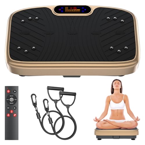 Image of Vibration Plate Exercise Machine, Vibrating Platform for Lymphatic Drainage with 200 Adjustable Speeds, Power Vibration Plate for Weight Loss & Fitness, Supports Max Weight 450 Lbs
