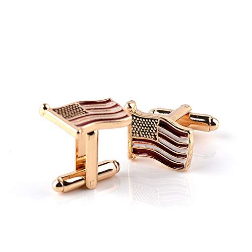 Mancuernillas KnBoB bandera americana oro rosado miniatura 5