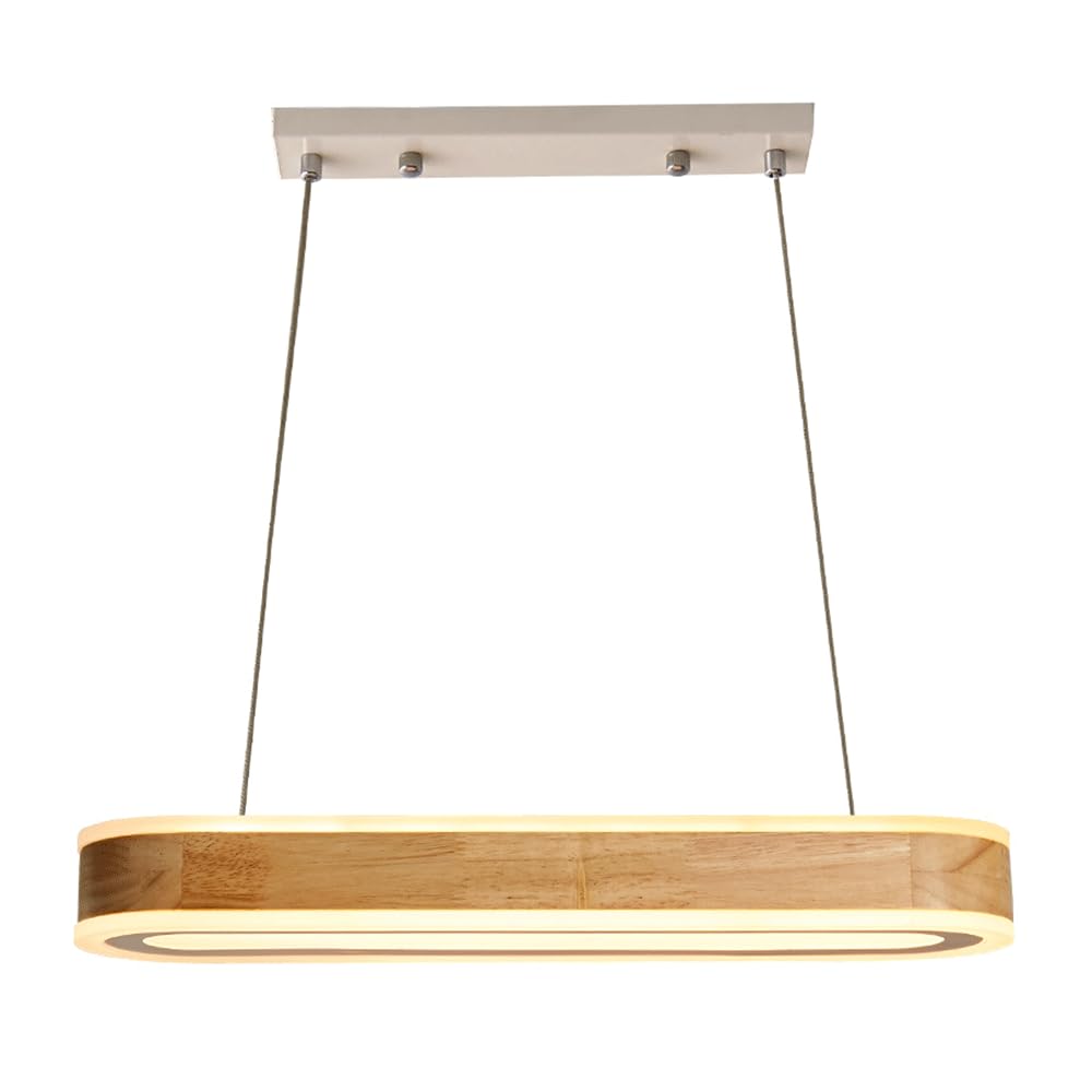Lámpara colgante de madera para isla de cocina moderna con luces LED