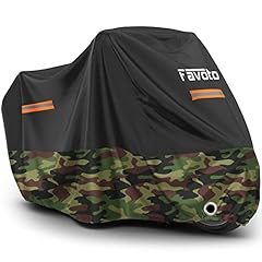 Favoto Telo Coprimoto Esterna Impermeabile - Copertura per Moto XXXL 210D Oxford Antipolvere Protezione UV Antivento 265x105x125cm Nero Camuffare