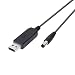 LANMU USB DC 5V to DC 12V 2.1mm X 5.5mm Module Converter DC Barrel Male Connector Jack Power Cable Plug,USB to DC Cable -1M (5V to DC 12V)