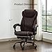 amseatec Office Chair, Big and Tall Office Chair with Foot Rest Ergonomic Desk Chairs Reclining High Back Leather Chairs with Lumbar Support(Brown)