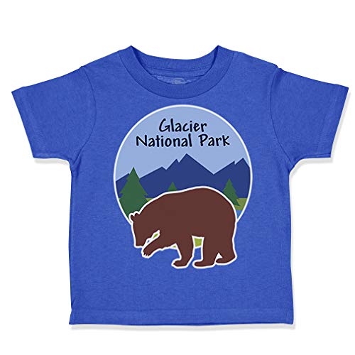 Toddler T-Shirt Outdoors Glacier National Park Funny Humor Cotton Best Outdoors Boy & Girl Clothes Amazing Outdoors Baby Funny Tee Royal Blue Design Only 18 Months