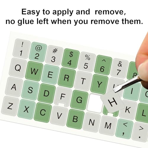 Stickers teclado alfabeto inglés Boaulee verde 2 piezas miniatura 2